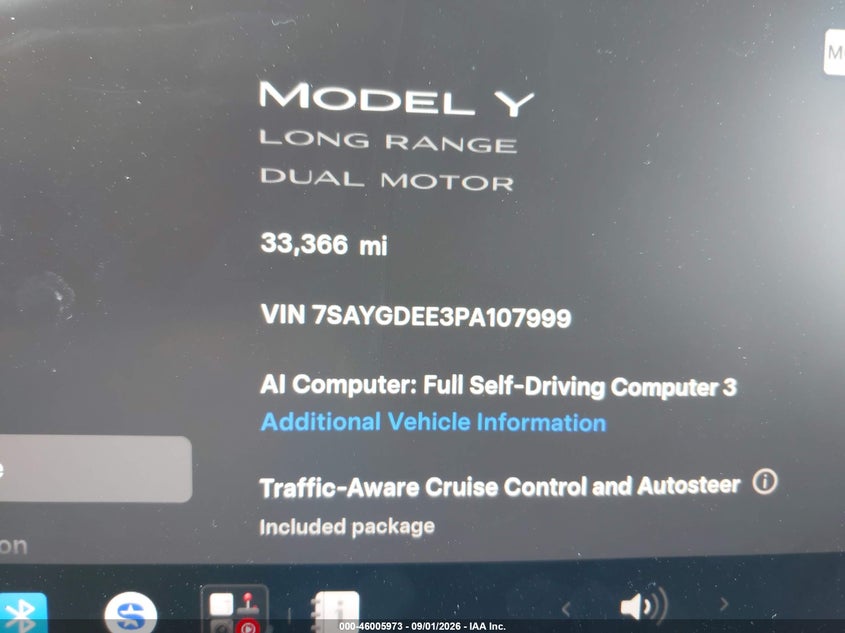 TESLA MODEL Y 2023 VIN 7SAYGDEE3PA107999