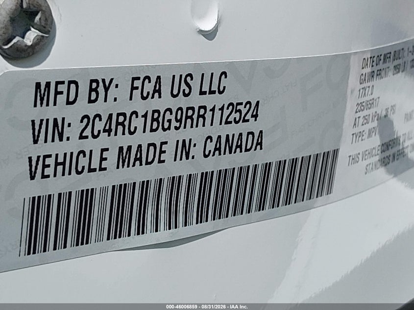 2024 CHRYSLER PACIFICA VAN 3.6L V-6 DOHC, VVT, REGULAR , 287HP