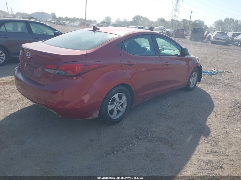 Vin: 5npdh4ae2fh650374, lot: 46506751, hyundai elantra se 20154