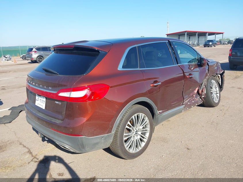 Vin: 2lmtj8lr2gbl46840, lot: 46506865, lincoln mkx reserve 20164