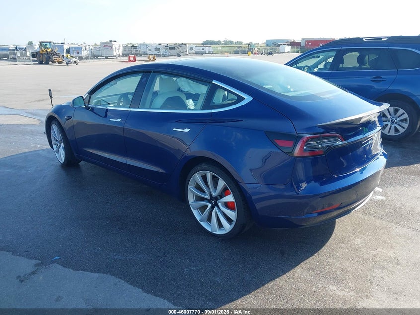 Vin: 5yj3e1eb5jf080722, lot: 46507146, tesla model 3 long range/performance 20183