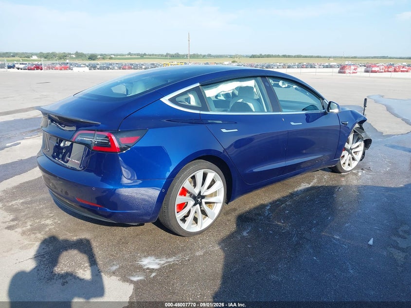 Vin: 5yj3e1eb5jf080722, lot: 46507146, tesla model 3 long range/performance 20184