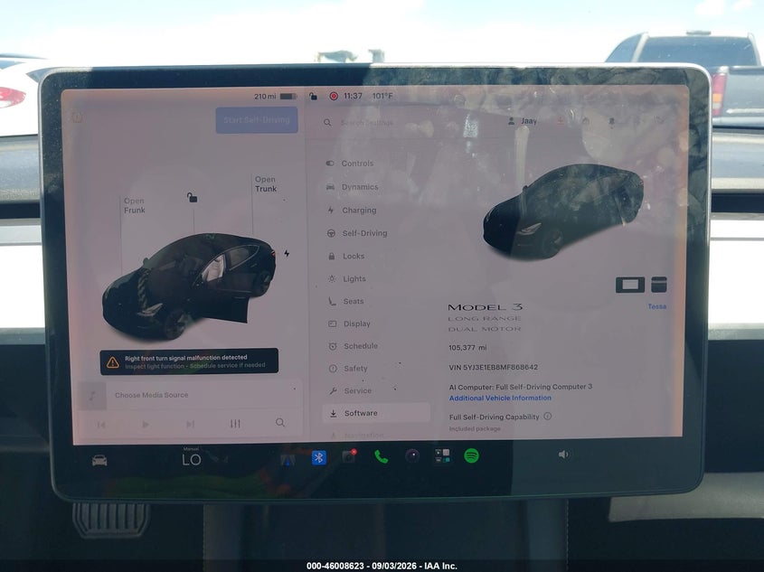 TESLA MODEL 3 2021 VIN 5YJ3E1EB8MF868642