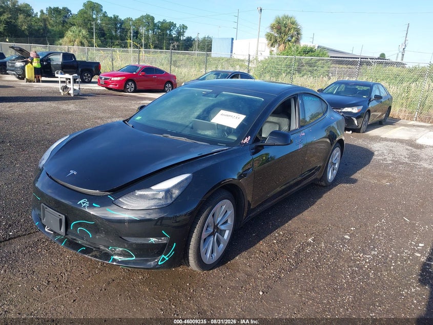 Vin: 5yj3e1ebxnf131413, lot: 46508610, tesla model 3 long range dual motor all-wheel drive 20222
