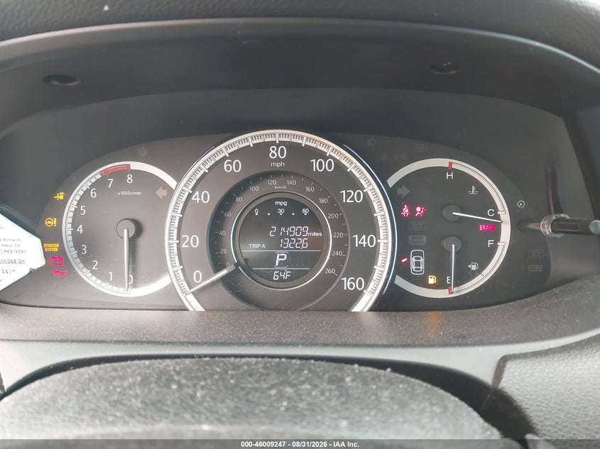 2013 HONDA ACCORD SEDAN 2.4L I-4 DI, DOHC, VVT, REGULAR , 185HP