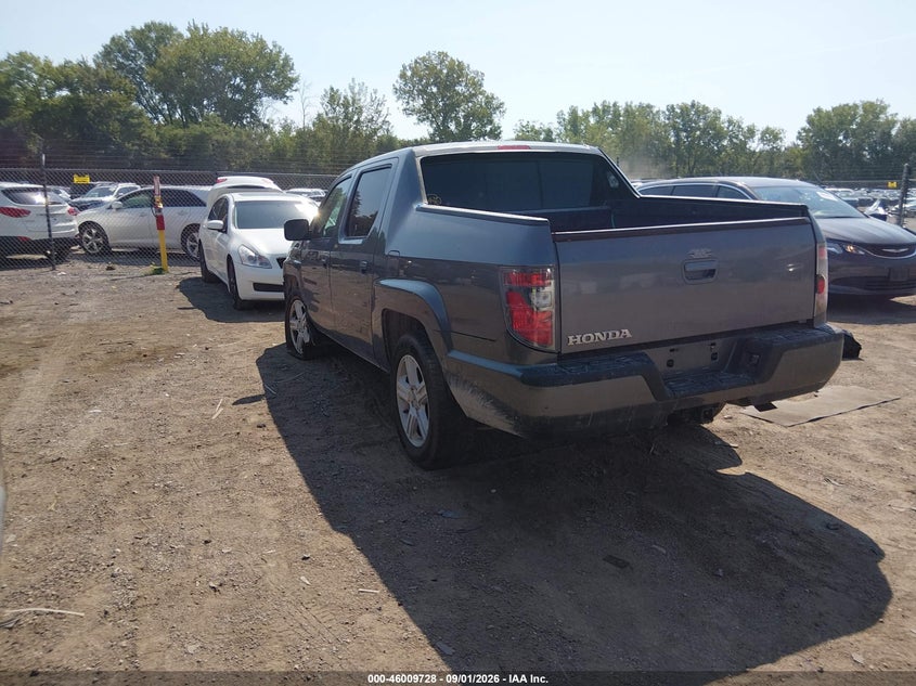 Vin: 5fpyk1f53cb456660, lot: 46509104, honda ridgeline rtl 20123