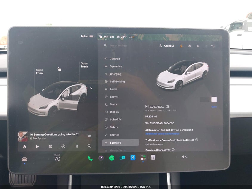 TESLA MODEL 3 2020 VIN 5YJ3E1EA6LF634635