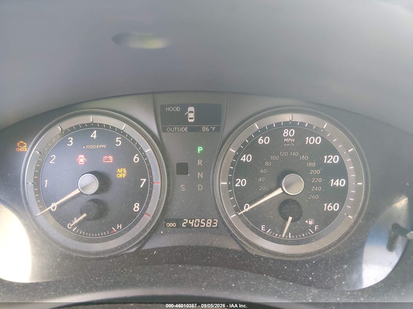 2008 LEXUS ES SEDAN 3.5L V-6 DOHC, VVT, PREMIUM , 272HP