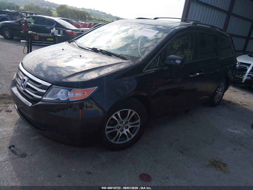2013 Honda Odyssey, Удар сзади, IAAI, VIN 5FNRL5H69DB069958 — фото 2