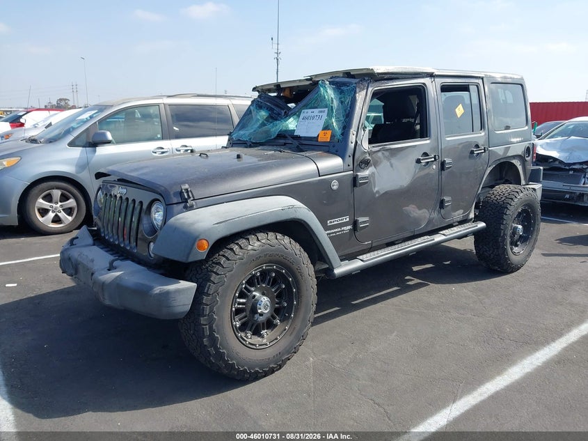 2018 Jeep Wrangler, По колу, IAAI, VIN 1C4BJWDG2JL895734 — фото 2