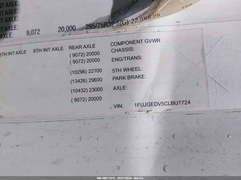 2012 FREIGHTLINER CASCADIA 125 auction photo 8