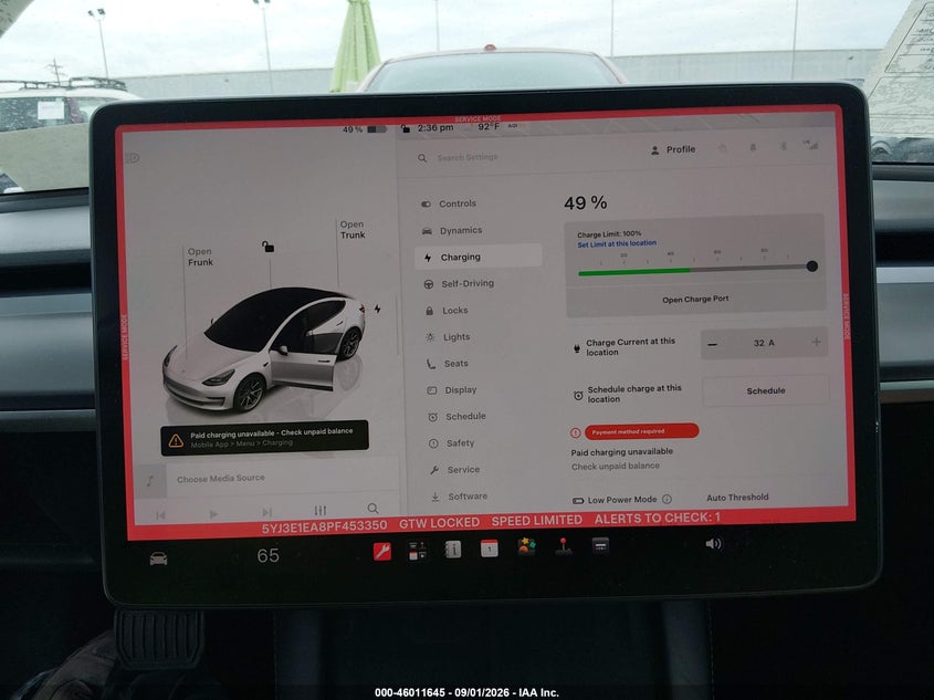 TESLA MODEL 3 2023 VIN 5YJ3E1EA8PF453350