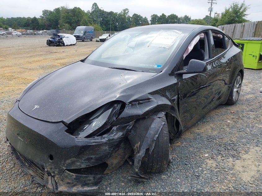 2024 Tesla Model Y Long Range Dual Motor All-Wheel Drive, Front & Rear, IAAI, VIN 7SAYGDEEXRA220013 — photo 2