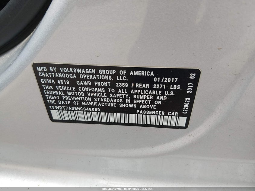 2017 VOLKSWAGEN PASSAT 1.8T R-LINE · Фото 9