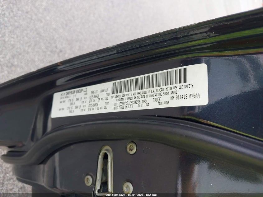 RAM 1500 2014 VIN 1C6RR7KT1ES234650