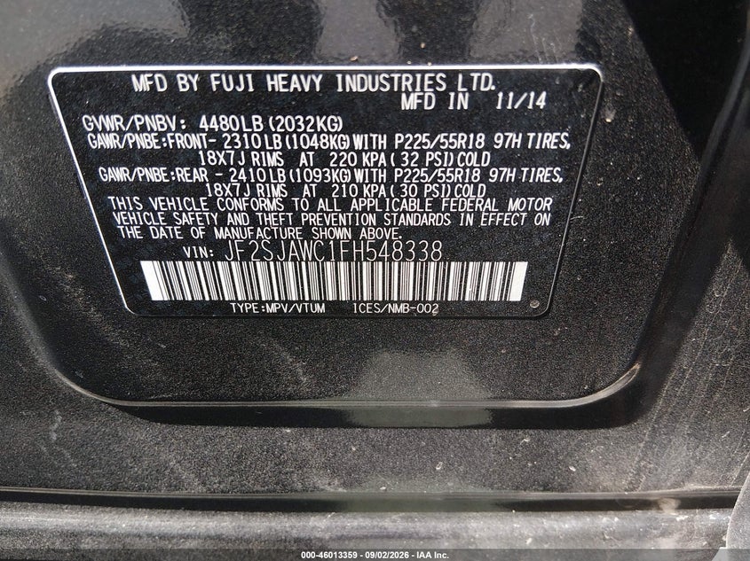 2015 SUBARU FORESTER 2.5I TOURING · Фото 9