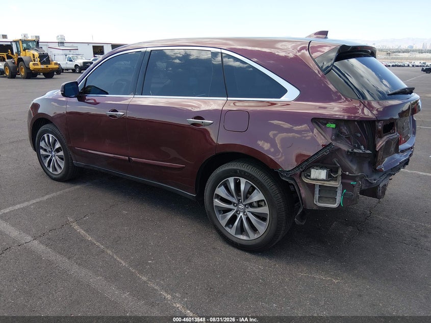 Vin: 5fryd3h41eb011516, lot: 46512924, acura mdx technology package 20143