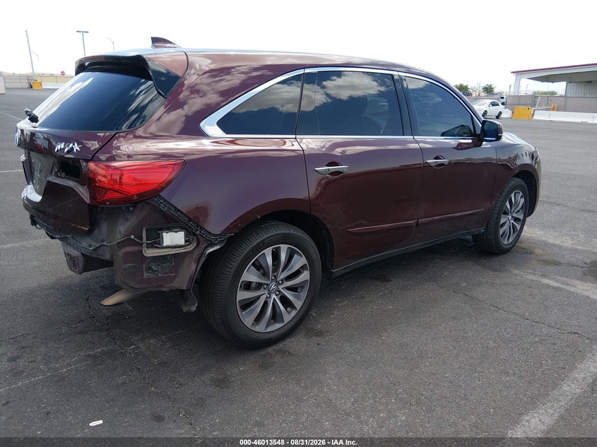 Vin: 5fryd3h41eb011516, lot: 46512924, acura mdx technology package 20144