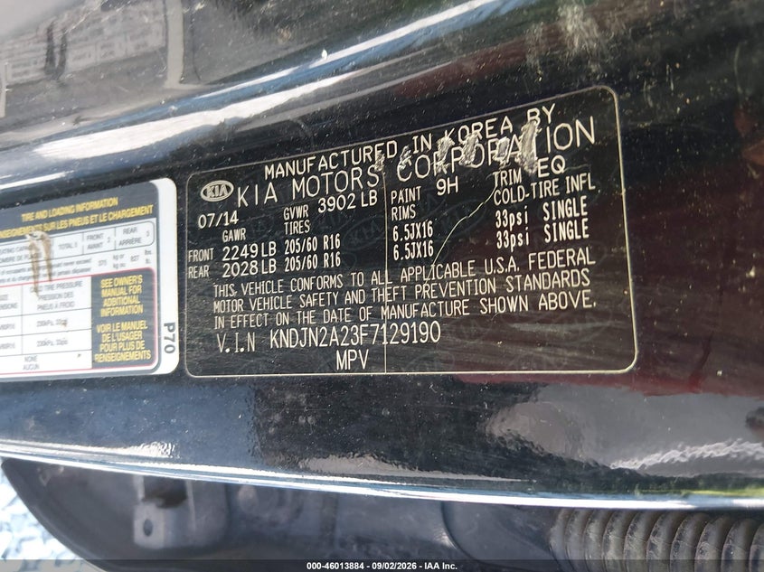 2015 KIA SOUL HATCHBACK 1.6L I-4 DI, DOHC, VVT, 130HP