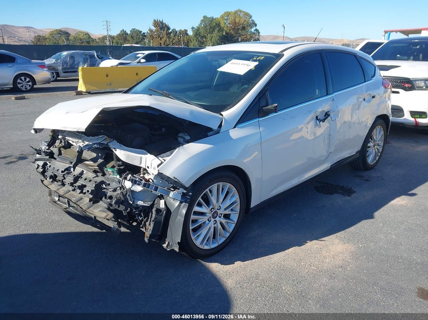 Vin: 1fadp3n20fl339556, lot: 46513347, ford focus titanium 20152
