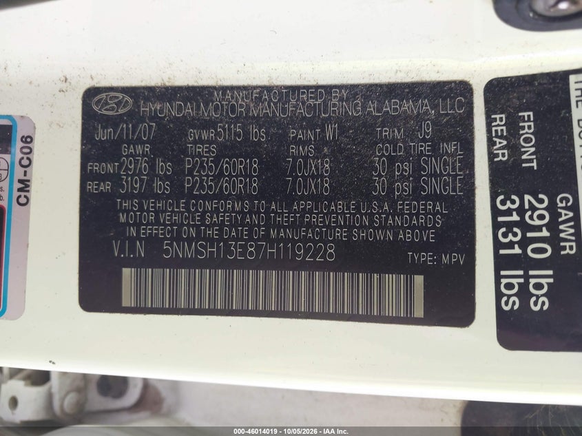 2007 HYUNDAI SANTA FE LIMITED/SE · Фото 9