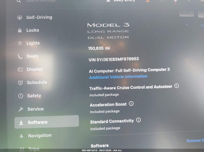 2021 TESLA MODEL 3 auction photo 7