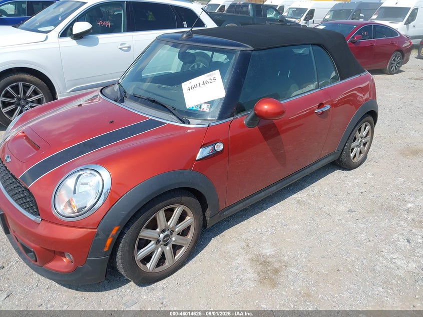 Vin: wmwzp3c55dt297828, lot: 46514016, mini convertible cooper s 20132
