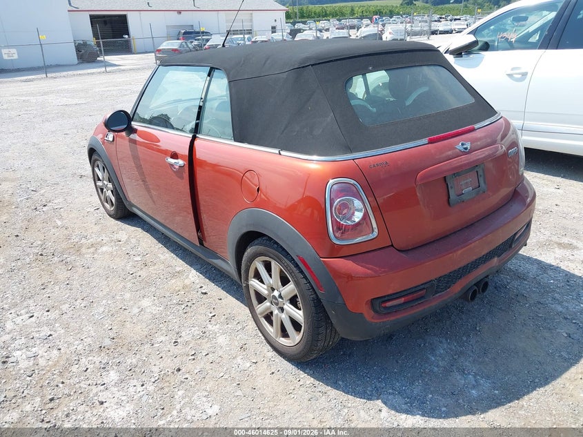 Vin: wmwzp3c55dt297828, lot: 46514016, mini convertible cooper s 20133