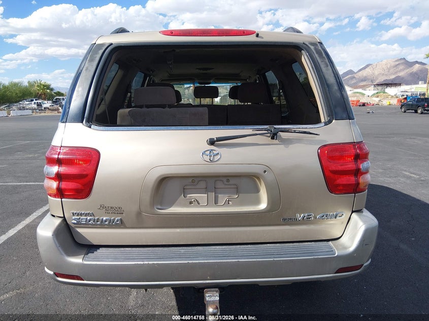 2004 TOYOTA SEQUOIA SPORT UTILITY VEHICLE 4.7L V-8 DOHC, 240HP