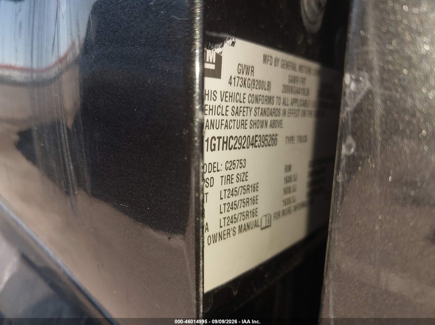 GMC SIERRA 2500HD 2004 VIN 1GTHC29204E395266