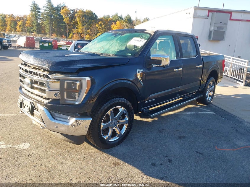 2022 Ford F-150 Lariat, Right Front, IAAI, VIN 1FTFW1ED0NFA38925 — photo 2