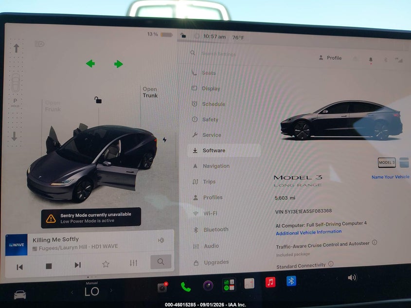 TESLA MODEL 3 2025 VIN 5YJ3E1EA5SF083368