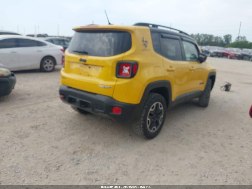 Vin: zaccjbct0gpd00041, lot: 46515452, jeep renegade trailhawk 20164