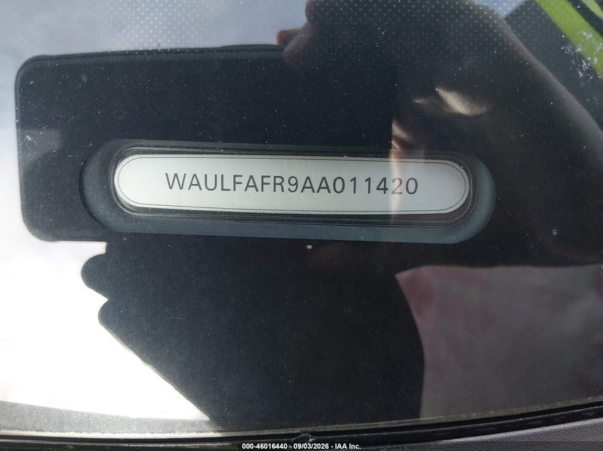 AUDI A5 2010 VIN WAULFAFR9AA011420