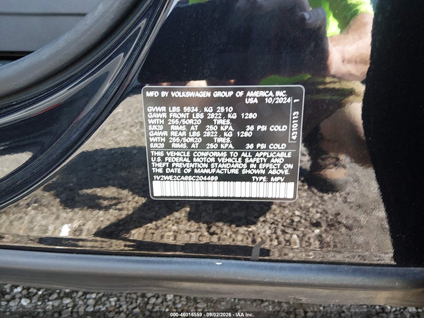 VOLKSWAGEN ATLAS CROSS SPORT 2025 VIN 1V2WE2CA8SC204489