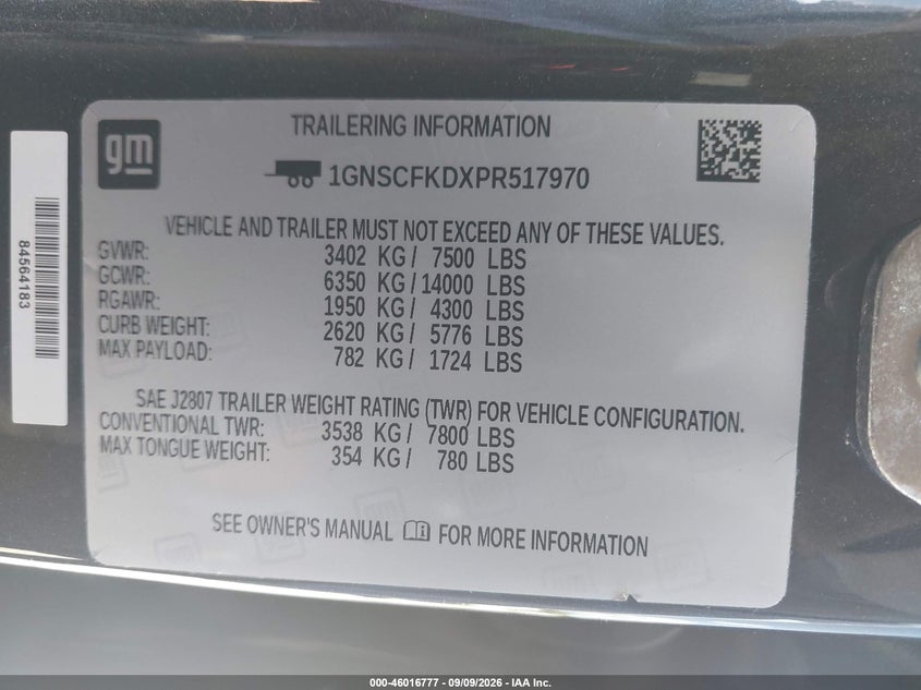 CHEVROLET SUBURBAN 2023 VIN 1GNSCFKDXPR517970