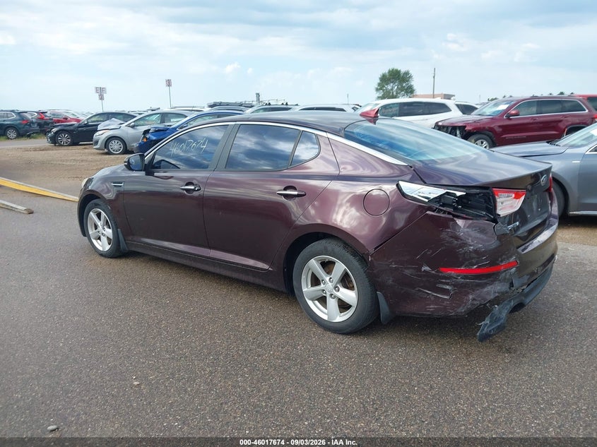 Vin: 5xxgm4a76fg360225, lot: 46517065, kia optima lx 20153
