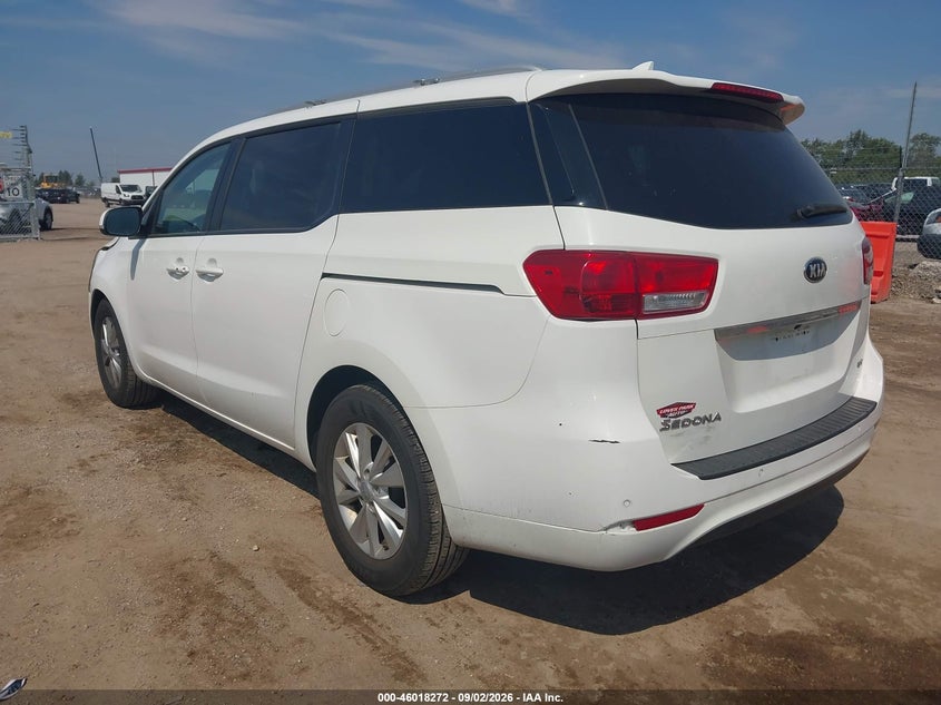 Vin: kndmb5c14j6424017, lot: 46517663, kia sedona lx 20183