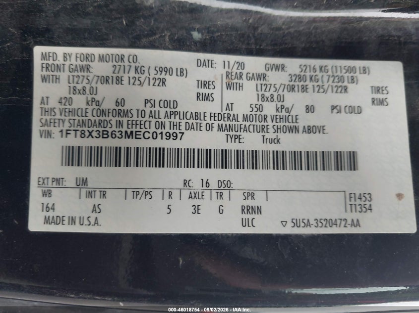 2021 FORD F-350 auction photo 8