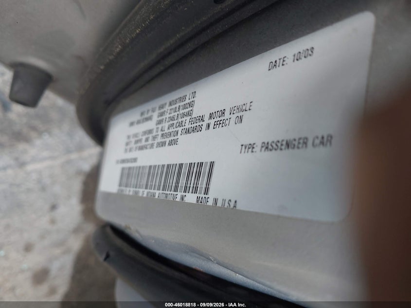 SUBARU OUTBACK 2004 VIN 4S3BH675847623093