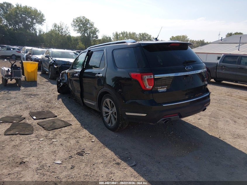 Vin: 1fm5k8f8xjgb57728, lot: 46518332, ford explorer limited 20183