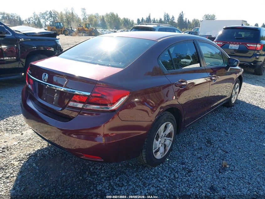 Vin: 19xfb2f51ee030478, lot: 46518376, honda civic lx 20144