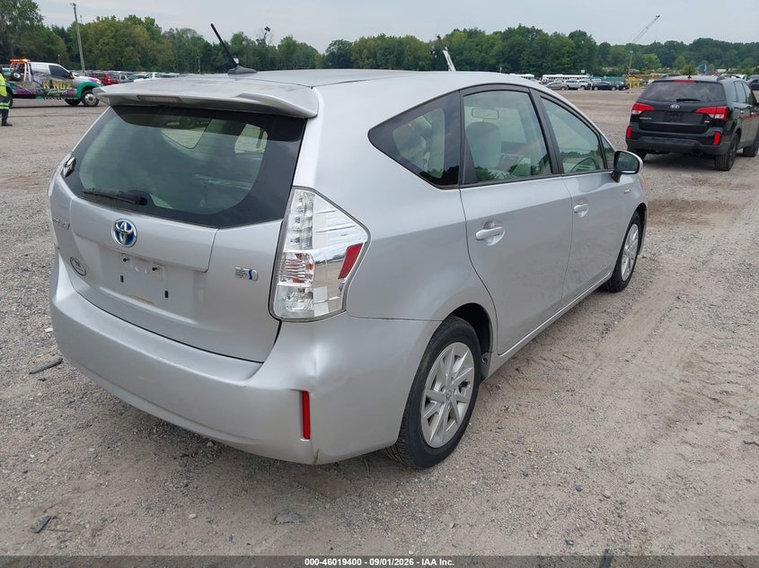 2012 TOYOTA PRIUS V (+) WAGON 1.8L I-4 DOHC, VVT, REGULAR , 98HP