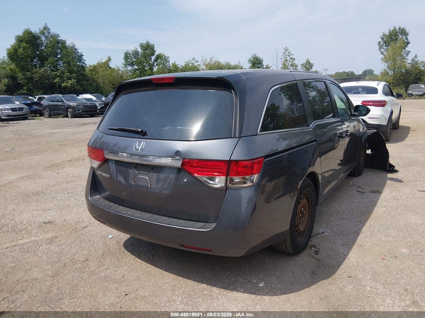Vin: 5fnrl5h26gb118258, lot: 46519371, honda odyssey lx 20164