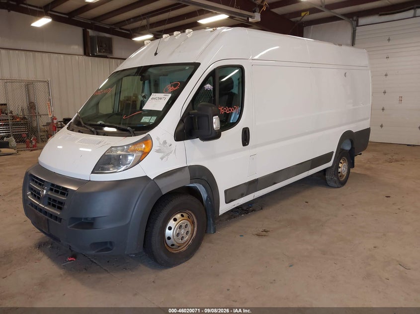 Vin: 3c6urvjg2he535986, lot: 46519462, ram promaster 3500 cargo van high roof 159 wb ext 20172