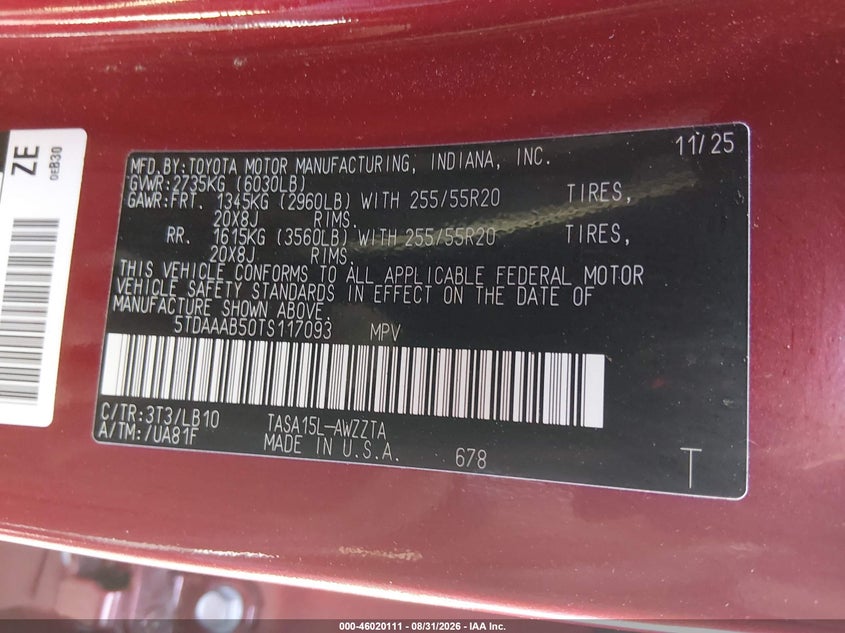 2026 TOYOTA GRAND HIGHLANDER SPORT UTILITY VEHICLE 2.4L I-4 DI, DOHC, VVT, TURBO, 265HP