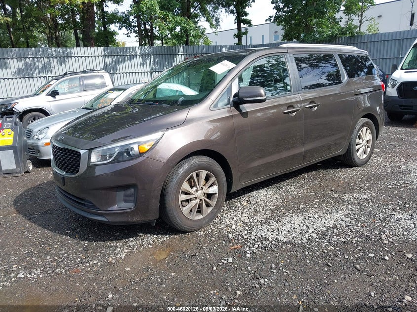 Vin: kndmb5c15g6204507, lot: 46519517, kia sedona lx 20162