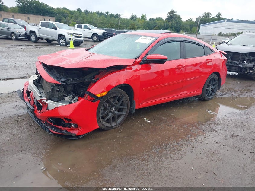 2019 Honda Civic, Удар спереду, IAAI, VIN 2HGFC1E59KH707156 — фото 2