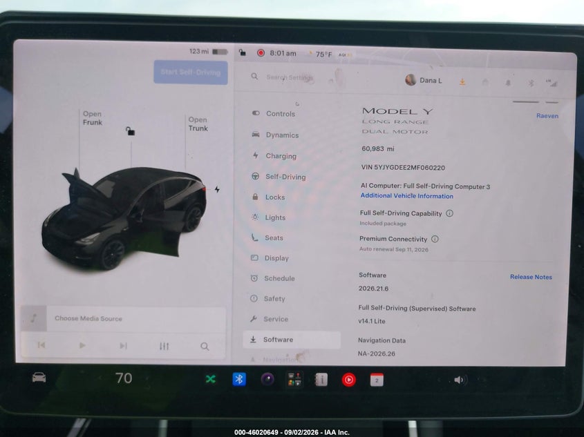 2021 TESLA MODEL Y auction photo 7