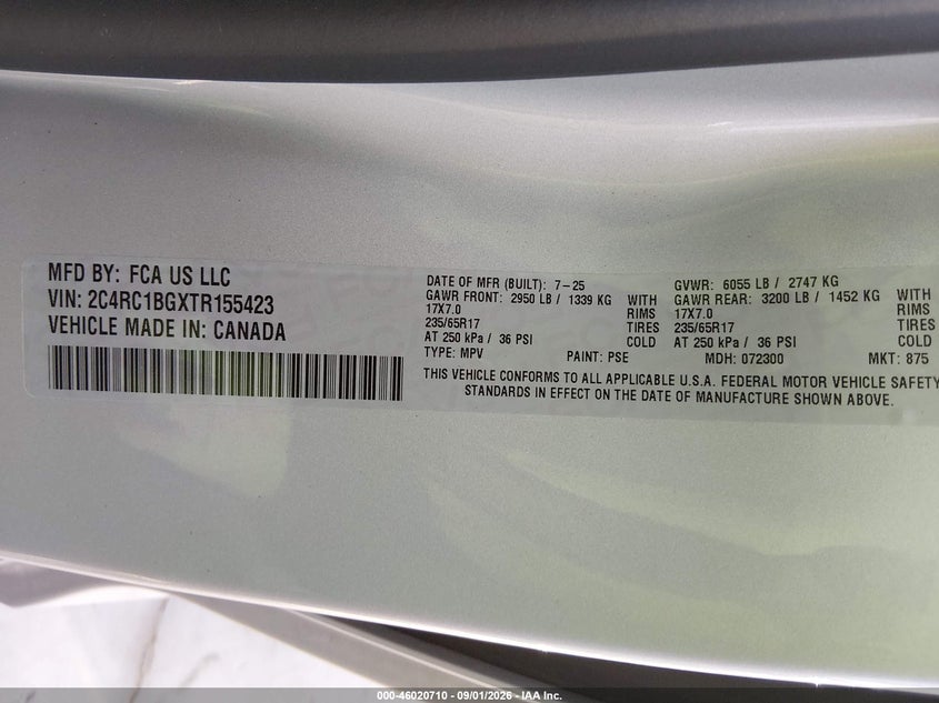 2026 CHRYSLER PACIFICA SELECT · Фото 9